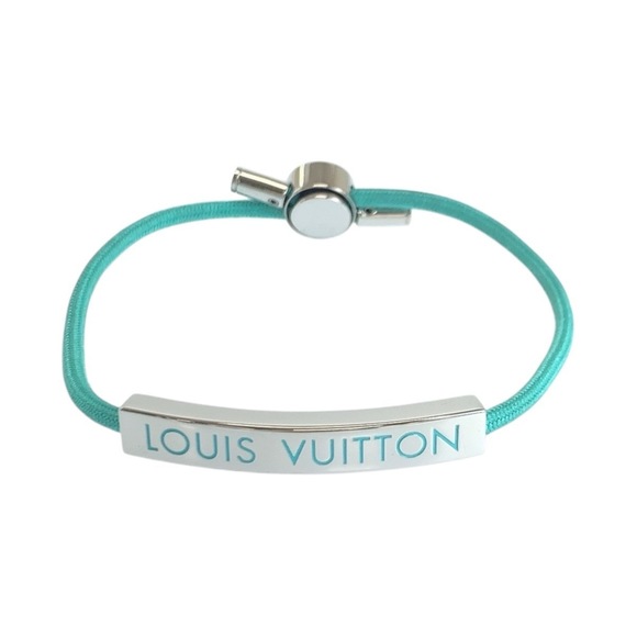 LOUIS VUITTON LV Space Green Bracelet with Silver Hardware, M01127, Men's Bra... - Picture 1 of 7